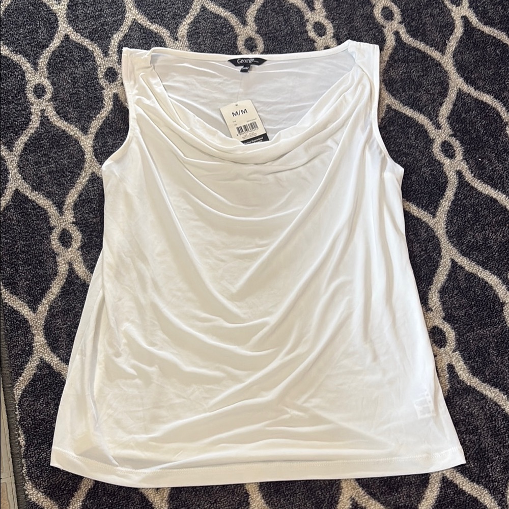 George White Sleeveless Top